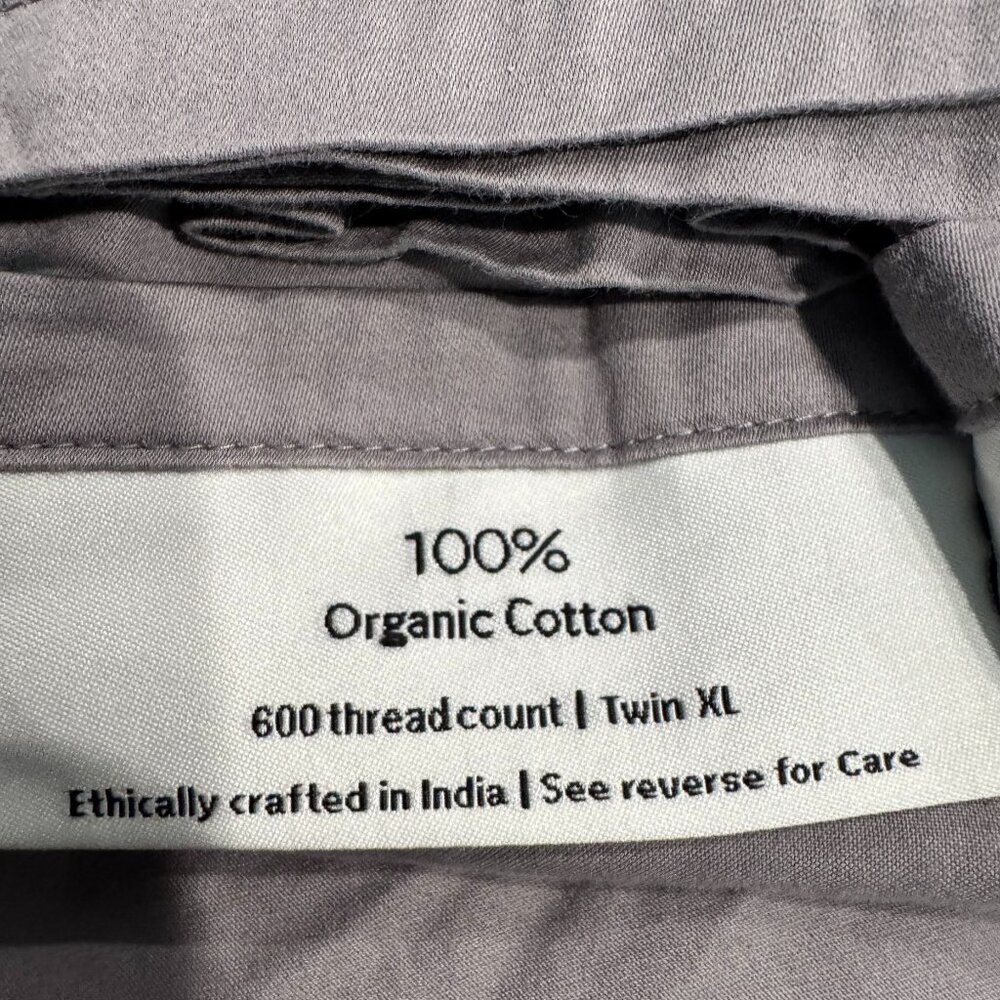AVOCADO mattress Organic Dorm sheet set TWIN XL gray  (fitted and flat) - Picture 2 of 3